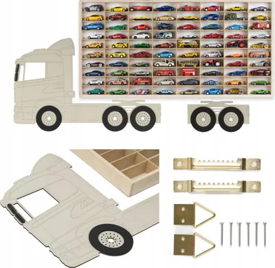 Obrázok produktu pre Polička na autíčka Hot Wheels 80 m na autíčka pre chlapcov kašmír