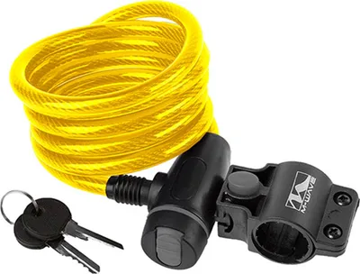 Produktbild von M-Wave SpiralMasterLock Kabelschloss CLIP-ON-Halter L 180cm Ø 10mm gelb