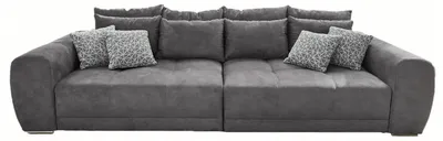 Produktbild von Big-Sofa XXL 306 cm Federkern Lounge Couch mit Bezug aus Mikrofaserstoff in Grau / 15114