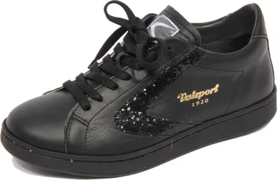 Produktbild von H0200 sneaker donna VALSPORT black leather glitter shoes woman