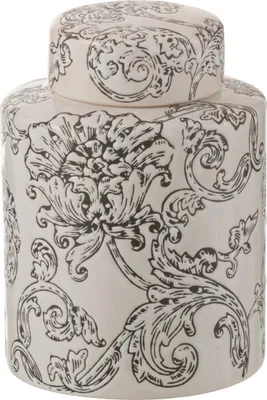 Obrázek produktu pro J-Line Urna Dekorativní zenový porcelán bílá/černá malá