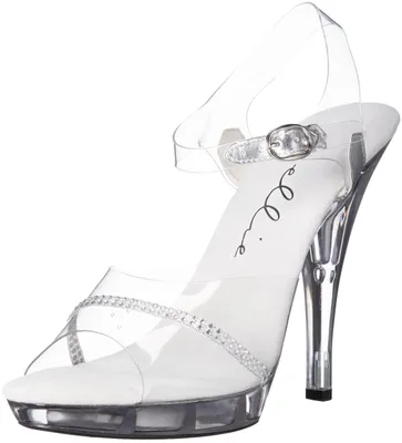 Produktbild von Ellie Shoes Damen 521-jewel-w Sandale mit Absatz, farblos, 39 EU Weit