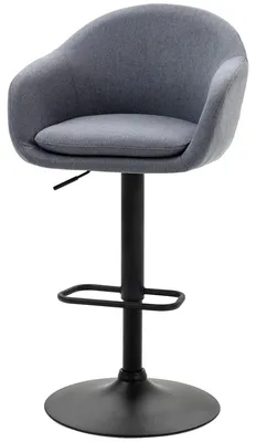 Immagine prodotto di HOMCOM Sgabello da bar 92-112 cm, regolabile in altezza, effetto lino, grigio scuro