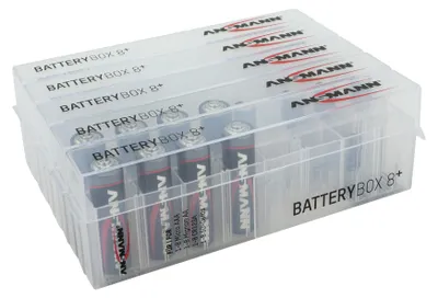 Produktbild von ANSMANN 5x Akkubox Batteie Box für bis zu 8 Akkus, Batterien & Speicherkarten