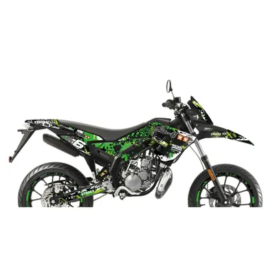 Zdjęcie produktu dla 23-częściowy zestaw zielono-czarnych naklejek na owiewki STAGE6 dla Derbi X-TREME Euro 4