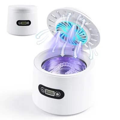 Produktbild von Kompakter Schallreiniger mit UV-C Desinfektion & Trocknung, leise, tragbar, ideal für Zuhause, Reisen, Zahnprothesen & kleine Gegenstände