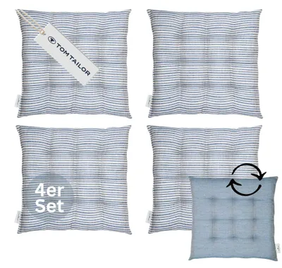 Obrázek produktu pro TOM TAILOR Sada 4 sedacích polštářů FRESHSTRIPE4ER Navy 40 x 40 cm