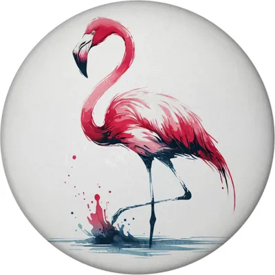 Produktbild von Rosa Flamingo Magnet rund