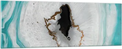 Produktbild von Bilder auf glas - Einteilig - Verschüttet Fleck Türkis - 90x30cm - Glasbilder - Wandbilder - Bilder - zum Aufhängen bereit - Wanddekoration aus Glas - Glas Bilder - Wandbild auf Glas - GAB90x30-4758
