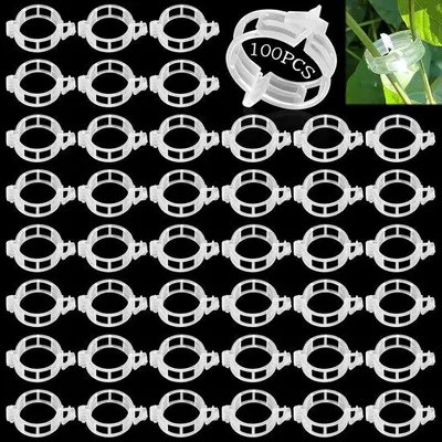 Produktbild von Famanu Pflanzenclips 100 Stück - für Kletterpflanzen, wiederverwendbar, 3 cm