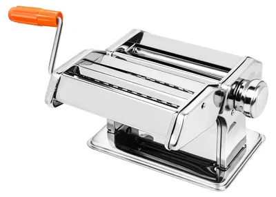 Image de Machine à pâtes manuelle - 3 en 1 - En acier inoxydable - Pour lasagnes, spaghettis et tagliatelles - 3 réglages de coupe - Fixation sur table - Argentée
