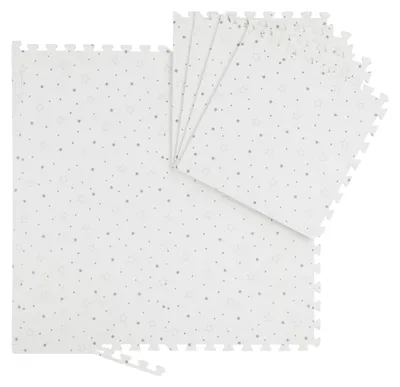 Image de Relaxdays Tapis puzzle étoiles, 8 pièces, mousse EVA, sans substances nocives, bébé & enfants, tapis de jeu, 50x50 cm, blanc/gris