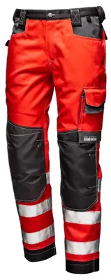 Produktbild von Sir Safety RUSH Warnschutzhose Herren mit Cordura Knieverstärkung und Reflexstreifen, 56, HI-VIS RED
