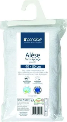 Zdjęcie produktu dla Podkład na materac dla dziecka Candide, 40x80 cm, Biały, Bawełna i Poliester, Wodoodporny