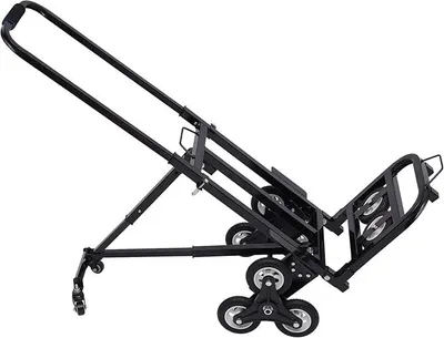 Immagine prodotto di Carrello pieghevole per scale, versatile carrello a sacco per scale, scala pieghevole in acciaio, capacità di carico fino a 150 kg, ideale per scale/carrello di trasporto