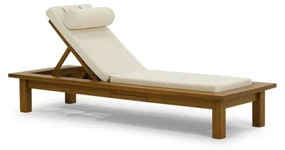 Obrázek produktu pro Moderní tmavě hnědé lehátko Dřevěný rám chaise longue