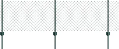 Produktbild von Best Möbel Kettenschutz Zaun mit 22 U Pfosten Grün 0,6x25 m Stahl - Zaunzubehör CL90729