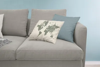 Produktbild von MuchoWow® Zierkissen Sofakissen Wohnzimmer Dekokissen 60x40 cm Weltkarte - Tiere - Löwe - Kopfkissen - Polster mit Foto