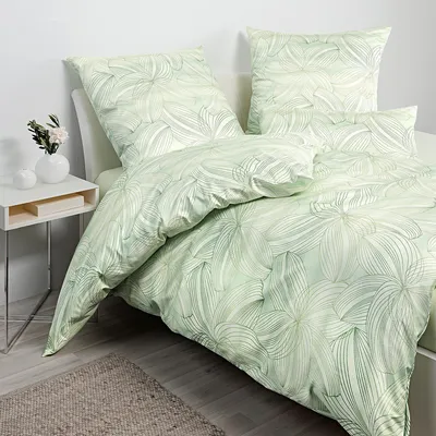 Produktbild von Janine Mako-Satin Bettwäsche Milano 45131-06 grün 155x220 cm + 80x80 cm