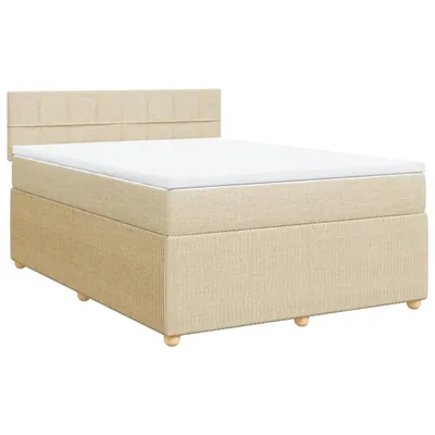 Produktbild von Boxspringbett mit Matratze Creme 160x200 cm Stoff