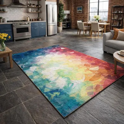 Imagen del producto de Alfombra abstracta con diseño colorido