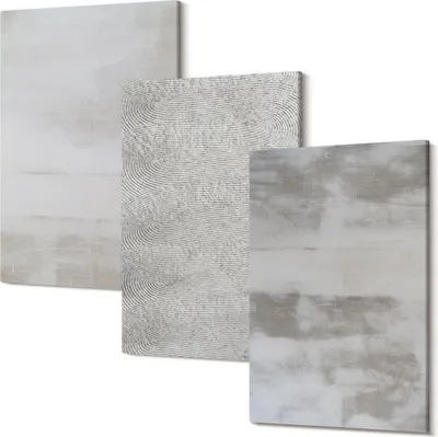 Produktbild von Leinwandbilder – Wandbilder – Leinwandbild – Canvas Bild – Polycanvas – Kunstdruck –  – Modern – Aufhängefertig – Mehrteilig – 3-Teilig – 40x60 Cm Pro Bild - Moderne Texturstrukturen im minimalistischen Stil
