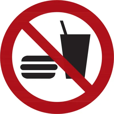 Produktbild von Verbotszeichen Essen und Trinken verboten, Typ: 04100