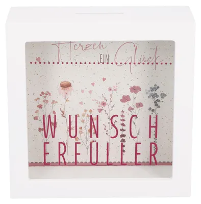 Produktbild von Romantischer Wunscherfüller als Bilderrahmen-Spardose zur Hochzeit, 14×14×5,5 cm