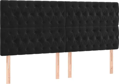 Produktbild von Kopfteil Schwarz 180x7x118/128 cm Samt