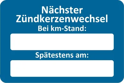 Produktbild von Eichner Aufkleber Nächster Zündkerzenwechsel bei blau/weiss 250 St.