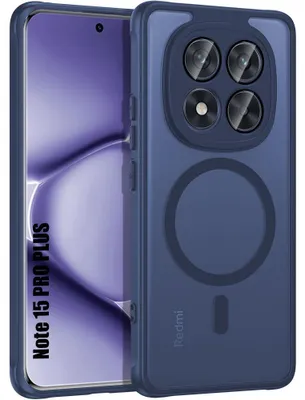 Image de Coque pour Xiaomi Redmi Note 15 Pro Plus 5G, avec Anneau Magnétique et Vitre Caméra - Bleu Marine