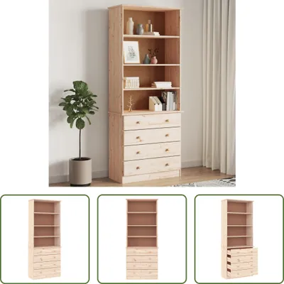 Obrázek produktu pro The Living Store Regál se zásuvkami ALTA 77x35x186,5cm masivní borovicové dřevo