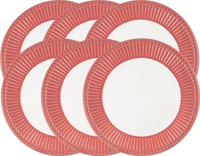Produktbild von Greengate Alice Frühstücksteller coral 23 cm Set6