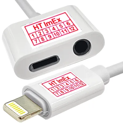 Produktbild von 3.5mm Kopfhörer Aux Splitter Adapter Und Ladegerät kompatibel mit IPHONE 13 12 11 X 8 7