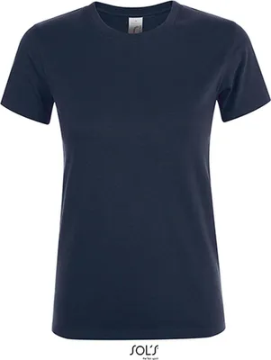 Image de SOLs 01825 | T-shirt femme Régent / Coton semi-peigné ring-spun - Couleur : French Navy - Taille : L