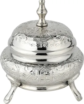 Immagine prodotto di Zuccheriera decorativa marocchina da tavola, barattolo di stoccaggio Bonbonnière Nabih argento