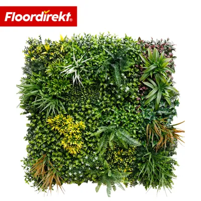Immagine prodotto di Floordirekt Parete vegetale Spring Garden, pannello che non richiede manutenzione 100x100 cm, decorazione murale naturale resistente ai raggi UV, dimensionalmente stabile ed espandibile con sistema a incastro