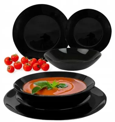 Produktbild von Prima Deco CLASSIC Schwarzes Tischservice 18-teilig