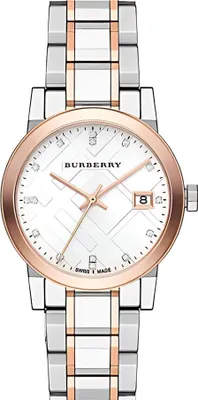 Image de Montre Burberry pour femme, argent et or rose