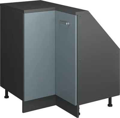 Produktbild von Eck-Küchenschrank für Dachschrägen Vicco R-Line Blau-Grau 75.6 cm mit 1 Tür, Model 59096