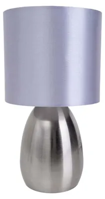 Obrázok produktu pre Stolná lampa, textil, strieborná, 1 plameň, E14, D 17,5 cm