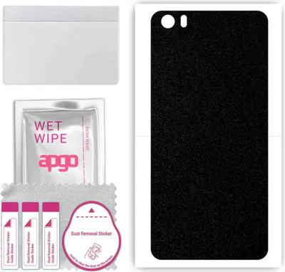 Produktbild von apgo Rückseite Schutzfolie, Skin, kompatibel mit Xiaomi Mi 5, Hinten Displayschutzfolie aus Vinylfolie, kratzfest, einfache Montage - Mattschwarz