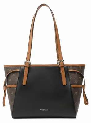 Productafbeelding van Zwarte, bruinachtige, middelgrote shopper-tas "Julien"