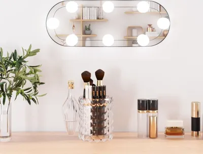 Image de vidaXL Miroir mural avec lampes LED 15x40 cm Verre Ovale