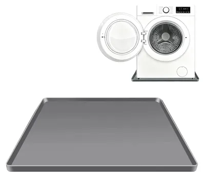 Productafbeelding van Koelkastmat siliconen vloermat - 60 x 60 cm - Grijs - Lekbak voor koelkast of wasmachine