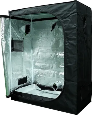 Produktbild von Mucola Gewächshaus Pflanzenzelt Growbox Indoor Pflanzenzelt Zuchtzelt Zuchtschrank Darkroom Frühbeet Schwarz - 120x60x150 cm