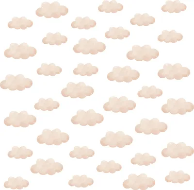 Produktbild von Muralo Wandaufkleber Set für Jungen Mädchen BEIGE WOLKEN Br. 120cm x Hö. 60cm - Wandstickers Set für Kinderzimmer