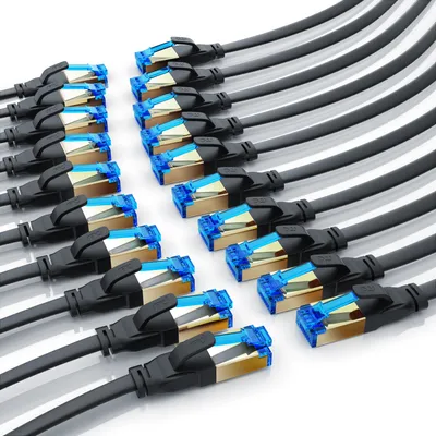 Immagine prodotto di Cavo LAN Primewire 20x, CAT.8, RJ-45 (Ethernet) (100 cm), cavo patch piatto CAT 8, cavo di rete a nastro piatto Gigabit 40 Gbit/s - 1 m