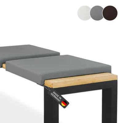 Immagine prodotto di Cuscino di sostegno per panca Lycce con 2 listelli, cuscino di seduta in ecopelle, profondità panca 33 cm, colore: grigio