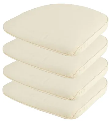 Image de 4x Coussin d'assise naturel Coussin de chaise de jardin Coussin d'assise pour fauteuil